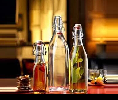 Transparent juice bottle
